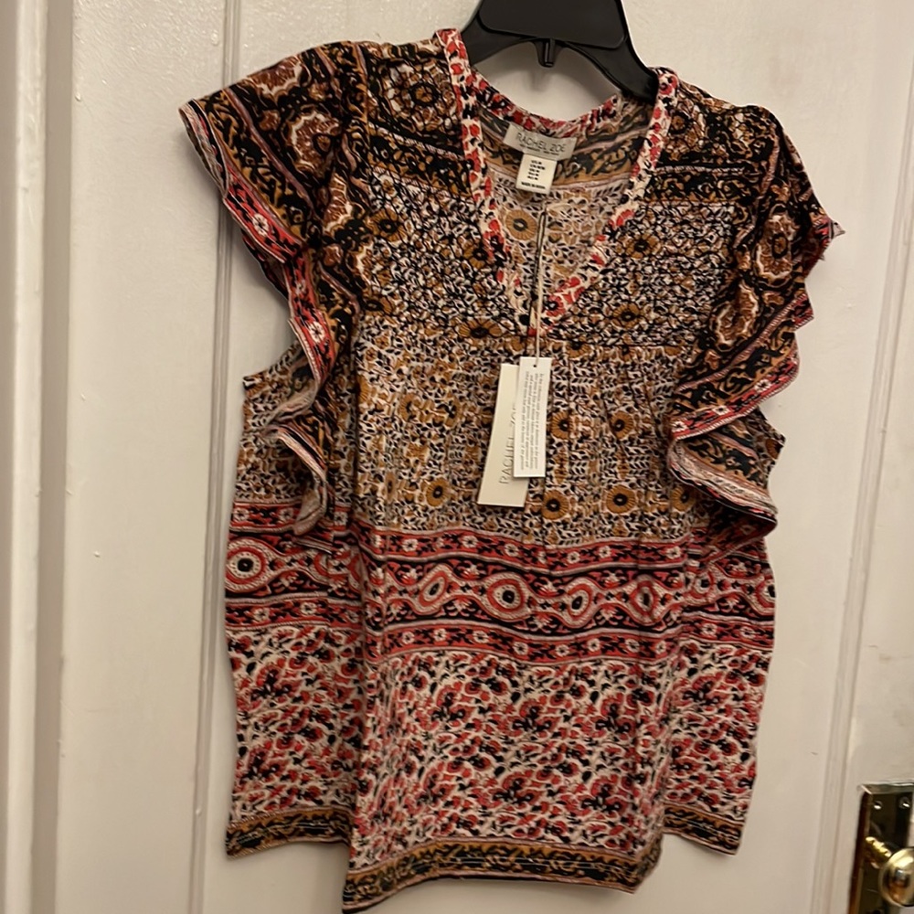 NWT Rachel Zoe v neck slub knit blouse. - Picture 2 of 3